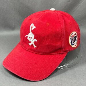 Chicago White Sox Kick 10 MLB Strapback Hat Red Miller Lite Beer Baseball Mens